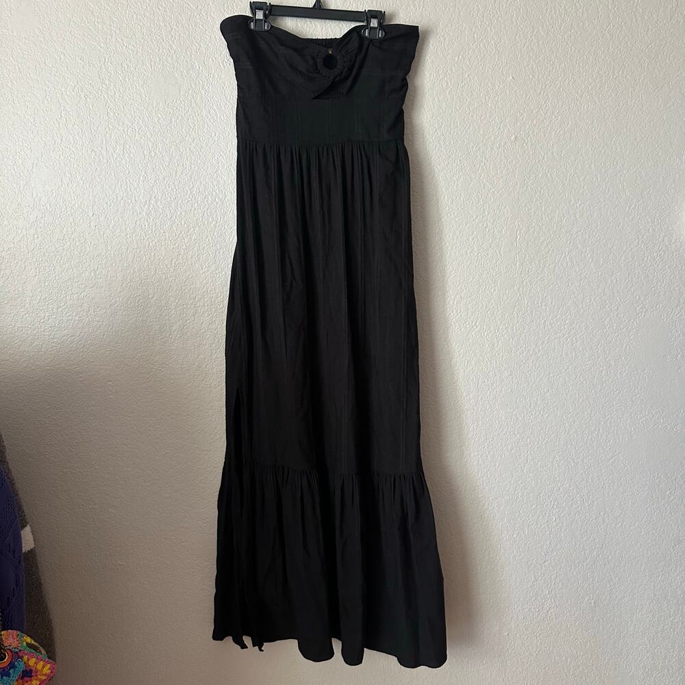 LSPACE Melody Strapless Cut Out Maxi Dress Black Size Medium - Picture 6 of 6